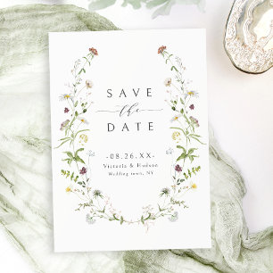 Elegante Wildblume Rustic Boho Wedding Save The Date