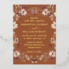 Elegante Wildblume Rustikal Folieneinladung