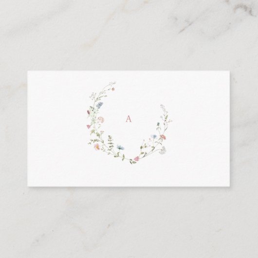 Elegante Wildblume Rustikale Bücher für Kinder Begleitkarte (Rückseite)