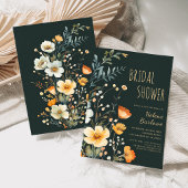 Elegante Wildblume Rustikales Moody-Brautparty Einladung