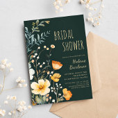 Elegante Wildblume Rustikales Moody-Brautparty Einladung