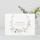 Elegante Wildblume Save the Date (Stehend Vorderseite)