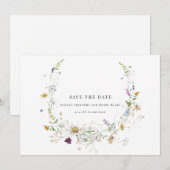 Elegante Wildblume Save the Date (Vorne/Hinten)