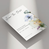 Elegante Wildblume Save the Date Karte | Aquarell