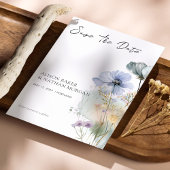 Elegante Wildblume Save the Date Karte | Aquarell