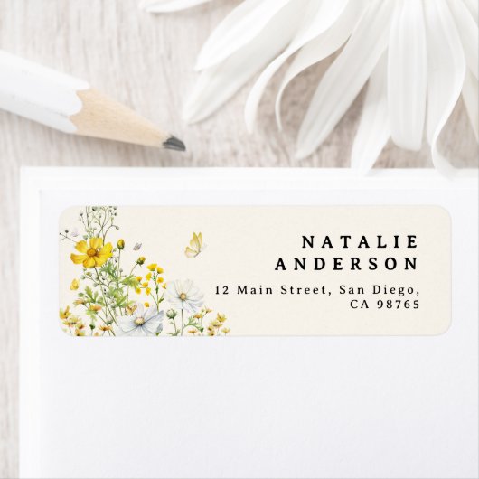 Elegante Wildblume Schmetterlinge Rücksendeadresse (Insitu)