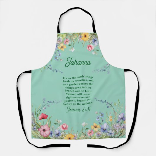 Elegante Wildblume Scripture Personalisiert Schürze (Vorderseite)