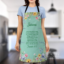 Elegante Wildblume Scripture Personalisiert Schürze