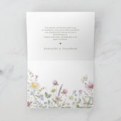 Elegante Wildblume Soft Pastel Botanische Hochzeit Dankeskarte (Innenseite)