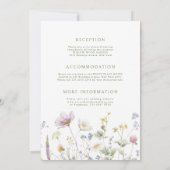 Elegante Wildblume Soft Pastel Botanische Hochzeit Einladung (Rückseite)