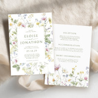 Elegante Wildblume Soft Pastel Botanische Hochzeit