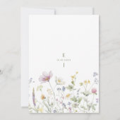 Elegante Wildblume Soft Pastel Botanische Hochzeit Einladung (Rückseite)