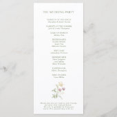 Elegante Wildblume Soft Pastel Botanische Hochzeit Programm (Rückseite)