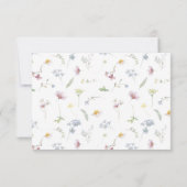 Elegante Wildblume Soft Pastel Botanische Hochzeit RSVP Karte (Rückseite)