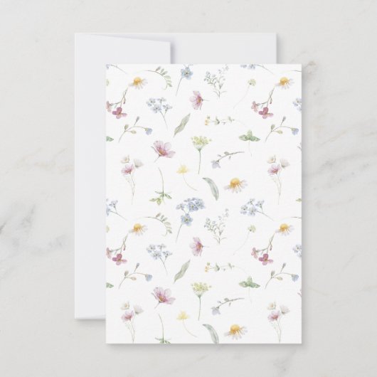 Elegante Wildblume Soft Pastel Botanische Hochzeit RSVP Karte (Rückseite)