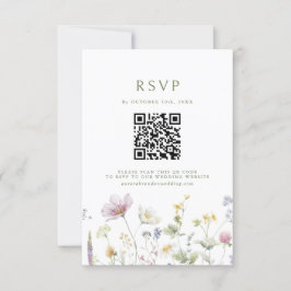 Elegante Wildblume Soft Pastel Botanische Hochzeit RSVP Karte