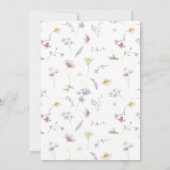 Elegante Wildblume Soft Pastel Botanische Hochzeit Save The Date (Rückseite)