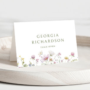 Elegante Wildblume Soft Pastel Botanische Hochzeit Tischnummer