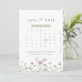 Elegante Wildblume Soft Pastel Botanisches Foto Save The Date (Stehend Vorderseite)