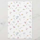 Elegante Wildblume Soft Pastel Botanisches Menü (Rückseite)