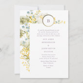 Elegante Wildblume Spring Boho Pampas Wedding Einladung (Vorderseite)