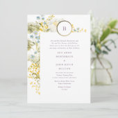 Elegante Wildblume Spring Boho Pampas Wedding Einladung (Stehend Vorderseite)