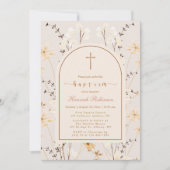 Elegante Wildblume Taufe / Christening Einladung (Vorderseite)