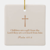 Elegante Wildblume Taufe / Christening Keepake Keramikornament (Rückseite)