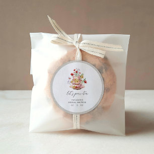 Elegante Wildblume Tea Party Brautparty Runder Aufkleber