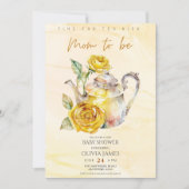 Elegante Wildblume Tee Party Babydusche Einladung (Vorderseite)