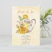 Elegante Wildblume Tee Party Babydusche Einladung (Stehend Vorderseite)