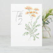 Elegante Wildblume Tischnummer (Stehend Vorderseite)