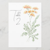 Elegante Wildblume Tischnummer (Rückseite)