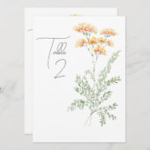 Elegante Wildblume Tischnummer (Vorne/Hinten)