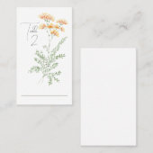 Elegante Wildblume Tischnummer Platzkarte (Vorne/Hinten)