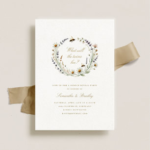 Elegante Wildblume Twins Baby Gender Reveal Party Einladung