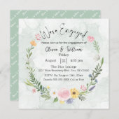 Elegante Wildblume Verlobung Einladung (Vorne/Hinten)