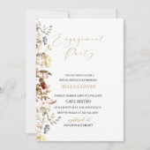 Elegante Wildblume Verlobung Einladung (Vorderseite)