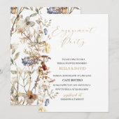 Elegante Wildblume Verlobung Einladung (Vorne/Hinten)