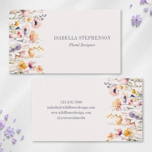 Elegante Wildblume Visitenkarte
