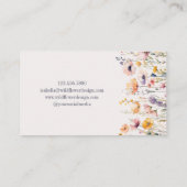 Elegante Wildblume Visitenkarte (Rückseite)