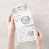 Elegante Wildblume Vollmond All In One Einladung (Abreißen)