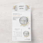 Elegante Wildblume Vollmond All In One Einladung (Innen Boden)