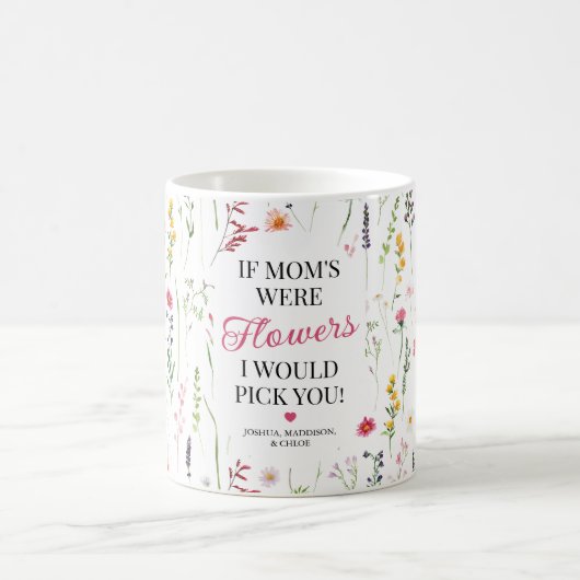 Elegante Wildblume Wählen Sie Ihre Mama Kaffeetasse (Mittel)