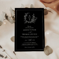 Elegante Wildblume Wappen Monogram Wedding