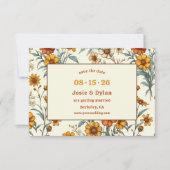 Elegante Wildblume Warm Spaß 70er Ästhetische Hoch Save The Date (Vorderseite)