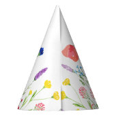 Elegante Wildblume Wasserfarbe Botanischer Geburts Partyhütchen (Rückseite)