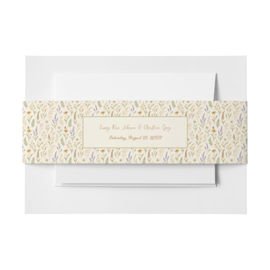 Elegante Wildblume Wasserfarbe Hochzeit Einladungsbanderole (Vorderseite Beispiel)