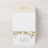 Elegante Wildblume Wasserfarben Boho Hochzeit All In One Einladung (Außenbereich)