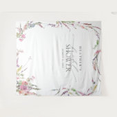 Elegante Wildblume Wasserfarben Duschkabine Foto Wandteppich (Vorderseite (Horizontal))